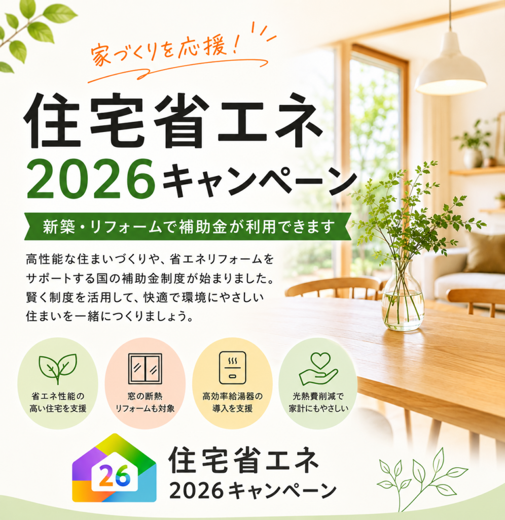 住宅省エネ2026キャンペーンがスタートしました
